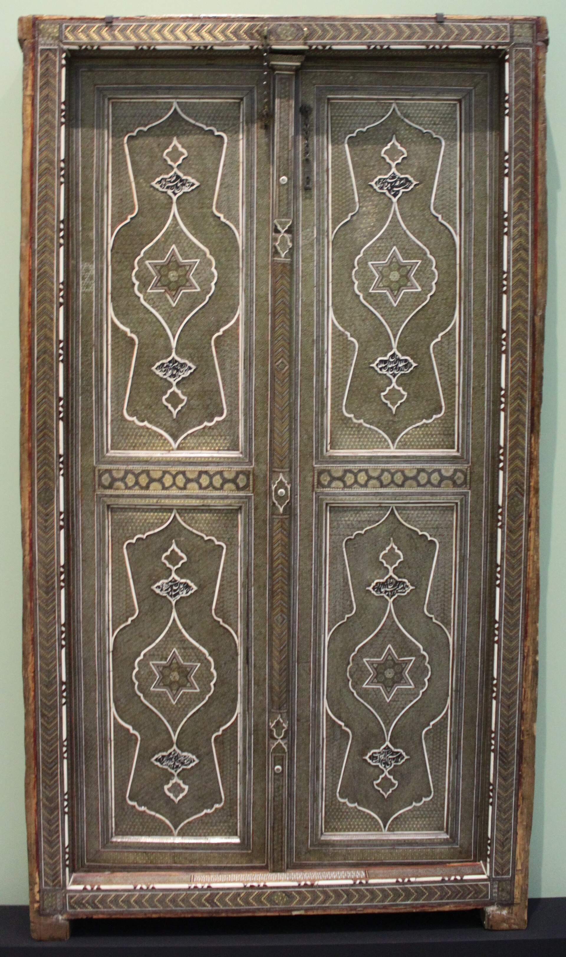 Door in the name of Nasir al-Din Shah - Iran, Tehran or Shiraz - 1859-1860 - National museum of Iran - 26295 - Wood, mosaic of tiny fragments ( khatamkari)