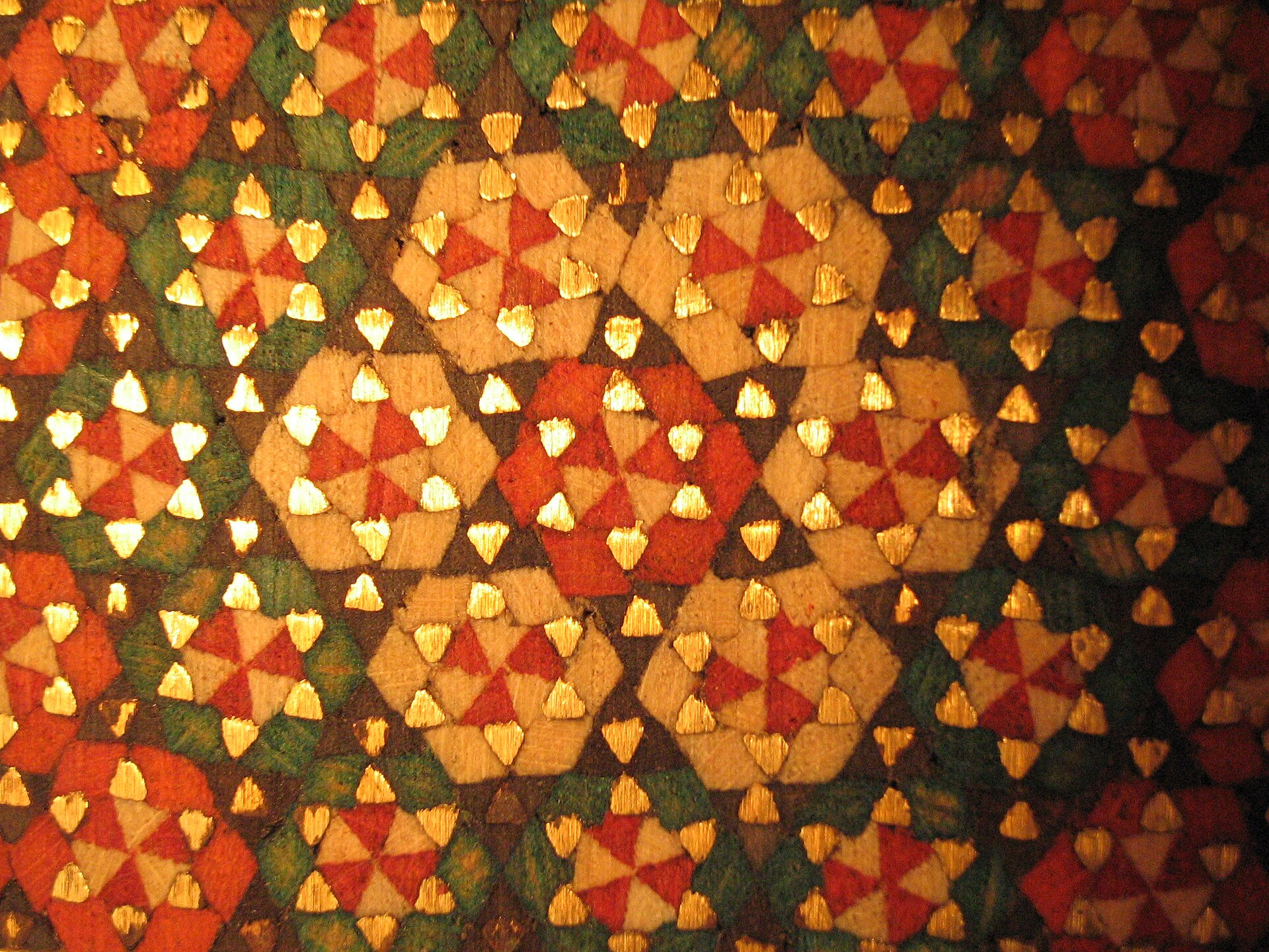 Detail from a Khatam kari marquetry , a typical type of work on wood from Iran.