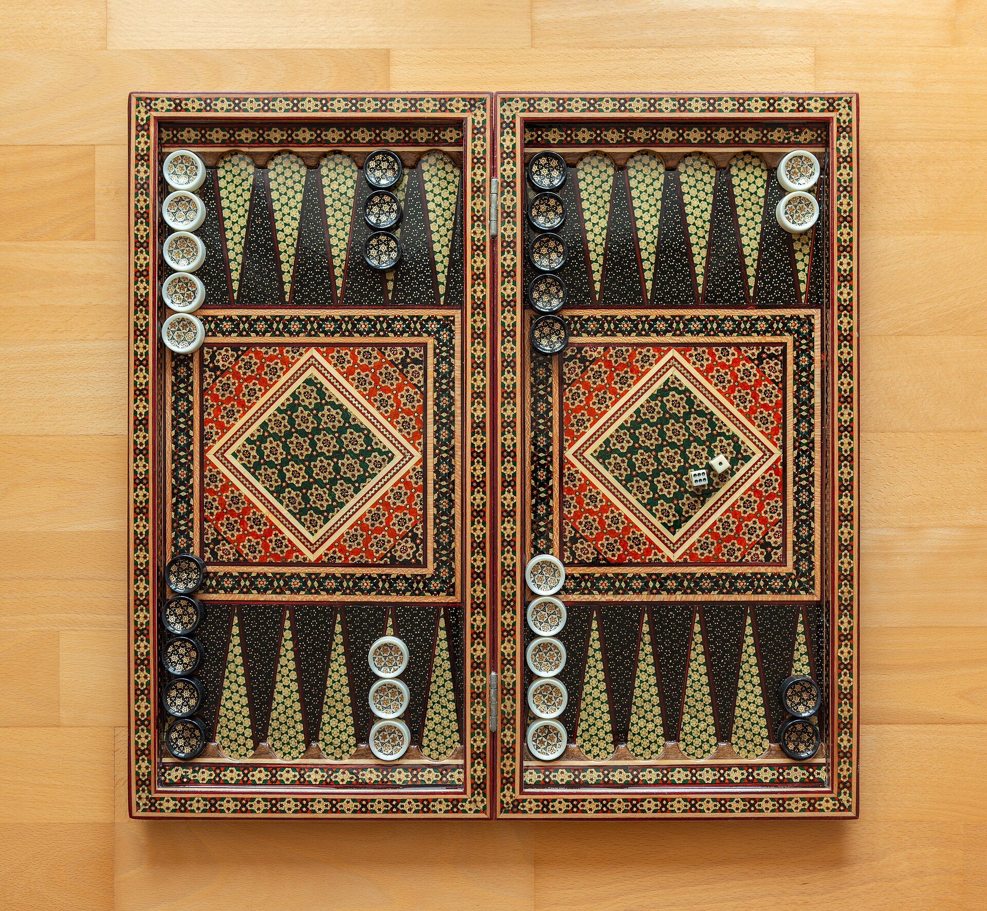 Persian Backgammon board made in Khatam technique