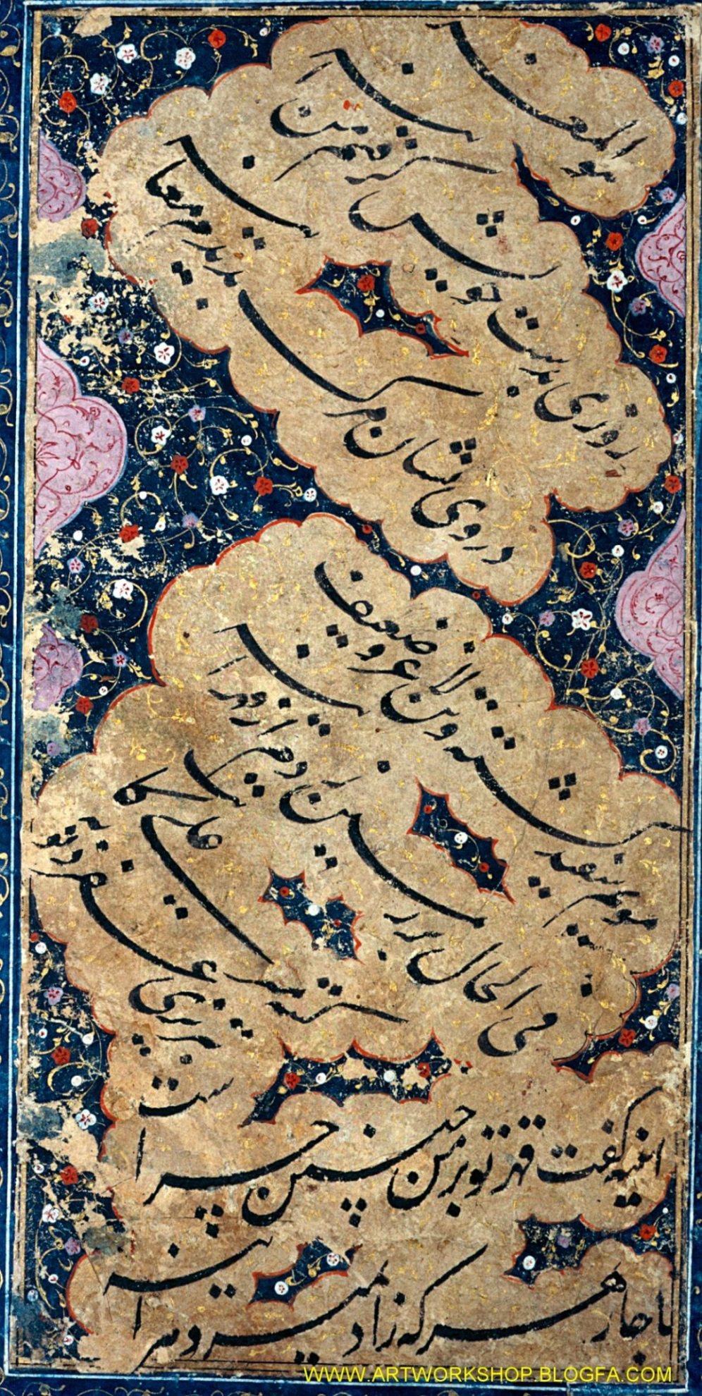 Čalīpā in nastaʿlīq traditionally attributed to Mīrʿalī Kāteb Tabrīzī, Mīrʿemād Museum, Tehran