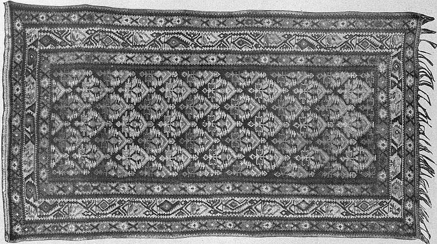Fig. 4.—Persian rug using tapestry weave, from Encyclopædia Britannica 1911 - Carpet article