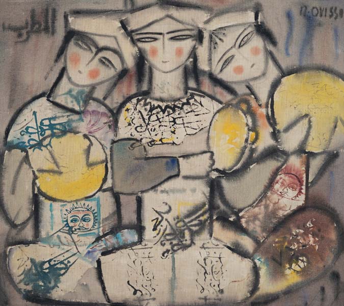 A work from 1970s, mixed media on canvas
