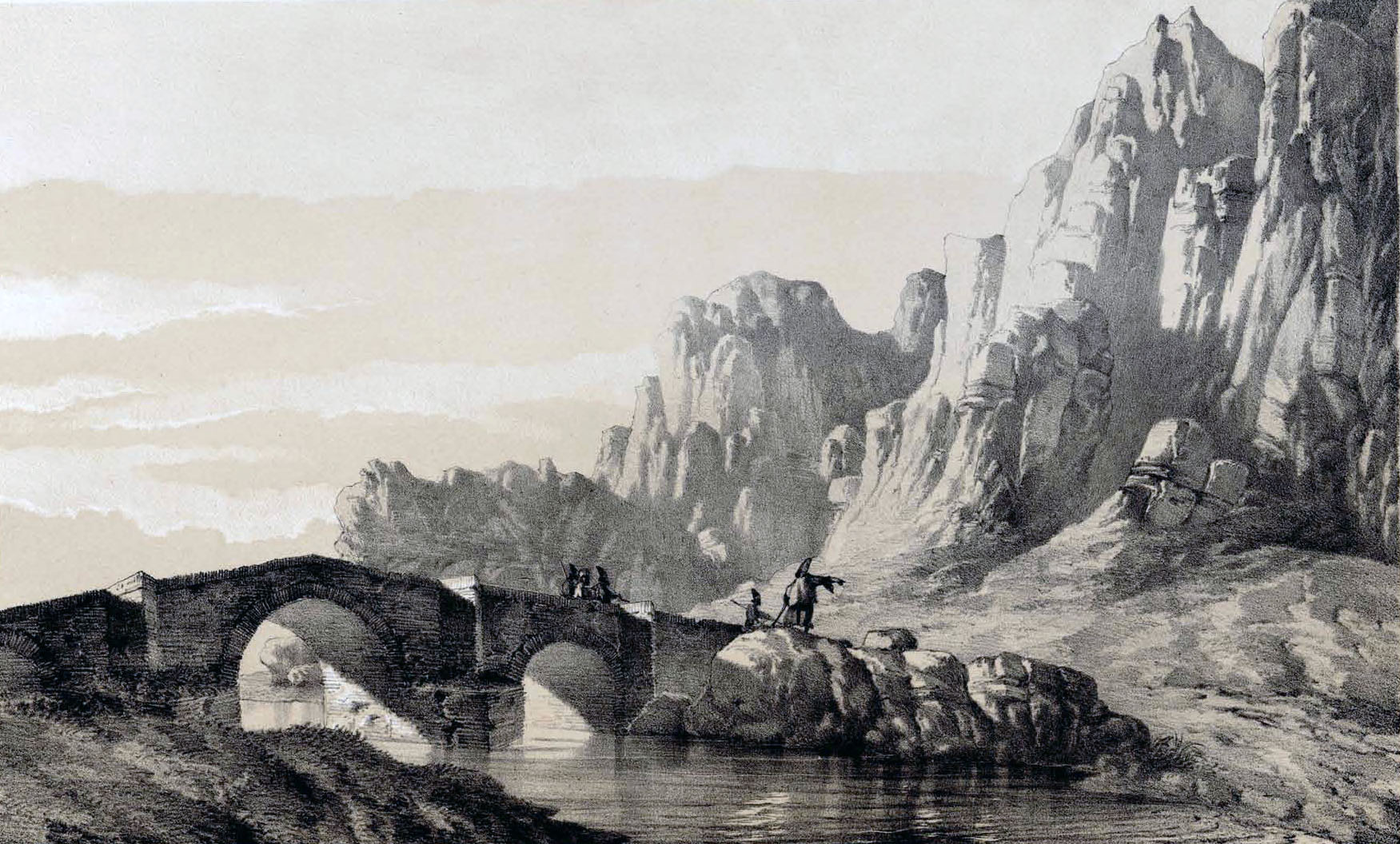 Cave and village Tagh i Bustan , near Kermanshah
