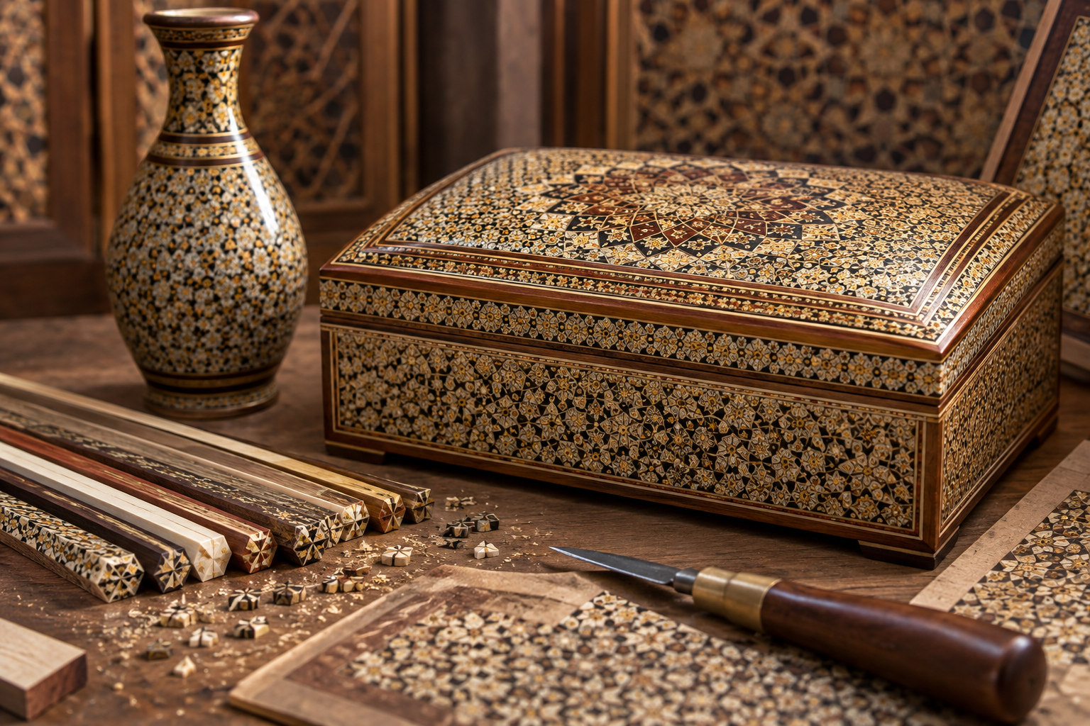 Khatam-marquetry: A Arte Persa do Mosaico em Madeira e Metal — editorial study