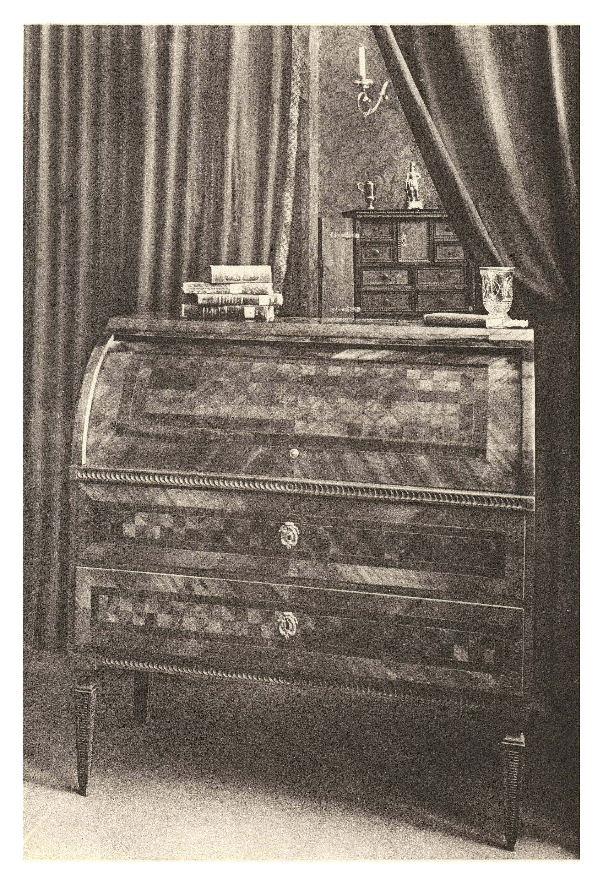 Josephinism interior — marquetry desk . Austria; c. 1780.