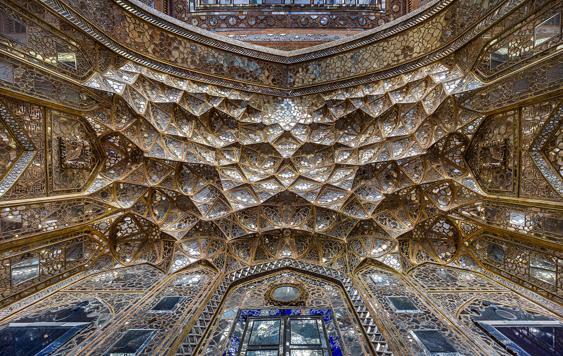 Ceiling of Chehel Sotoun throne room. Isfahan, Iran