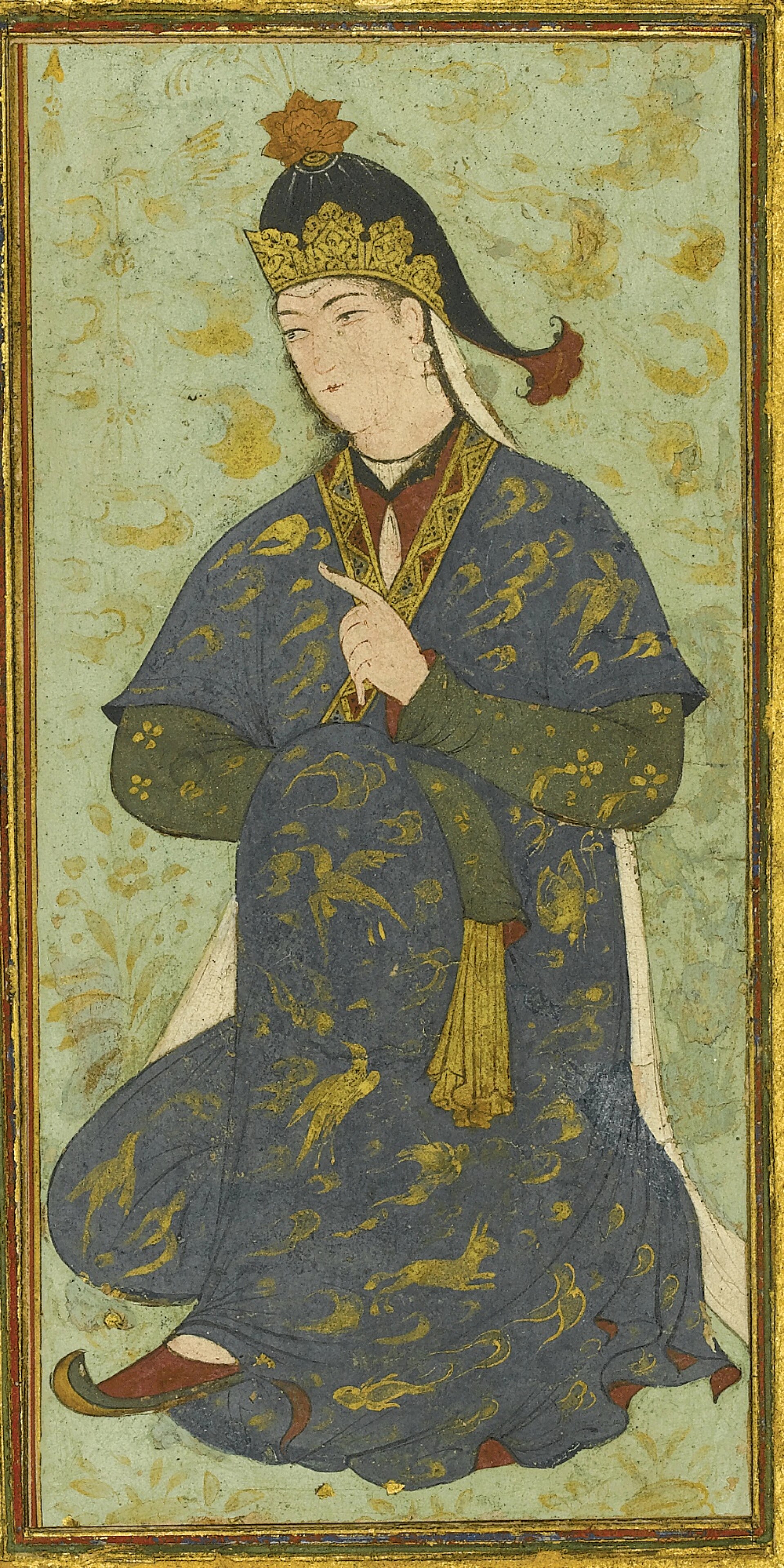 A seated princess, made in Safavid Iran, probably Herat, first half 16th century