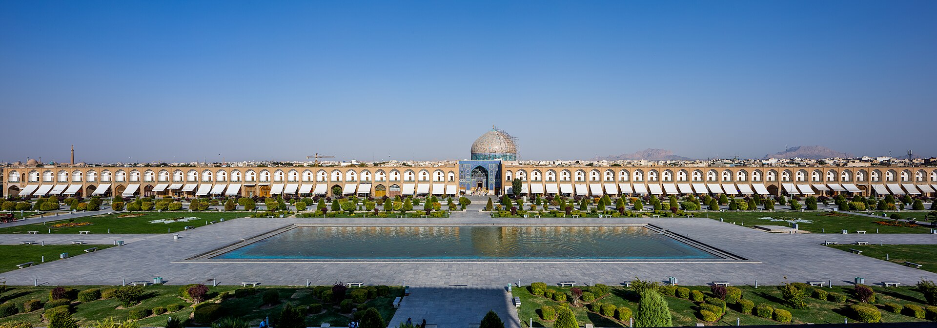 I captured this picture with 24mm tilt shift lens and merged from 25 pictures. this picture took from top of ali qapu