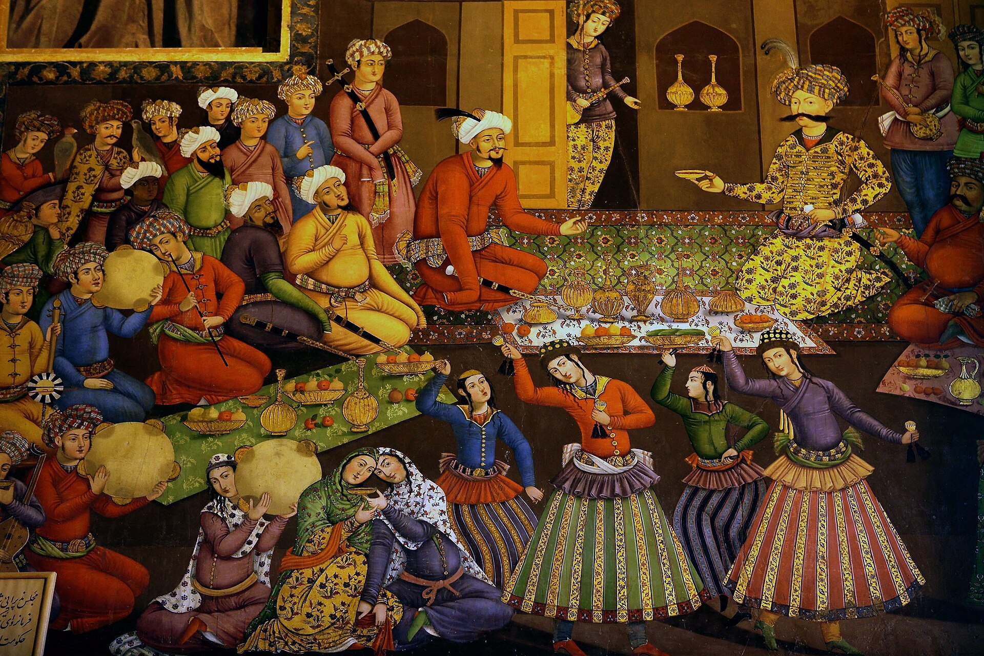 Shah Abbas I and Vali Muhammad Khan. From Chehel Sotoun palace, Isfahan.