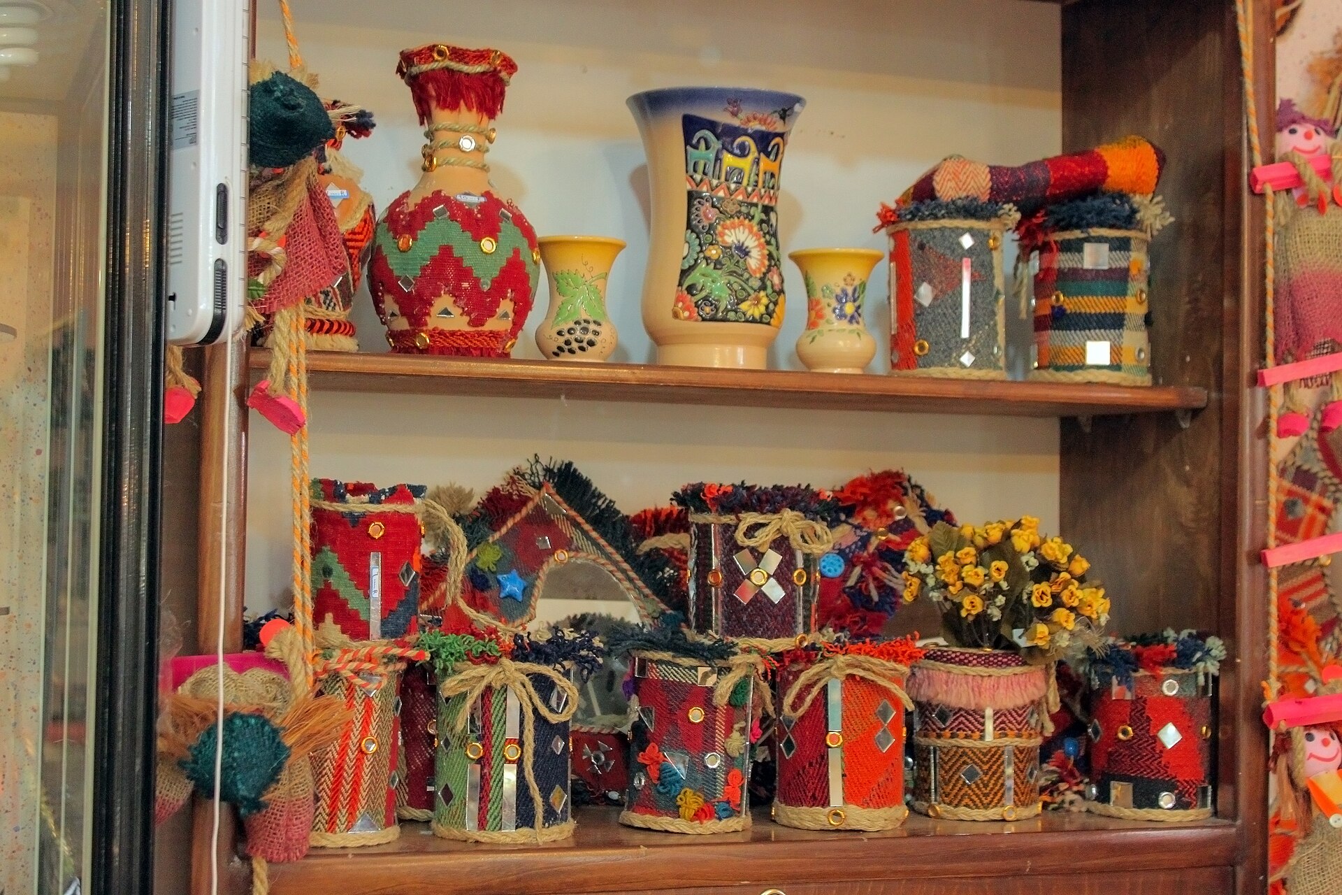 A handicraft, sometimes more precisely expressed as artisanal handicraft or handmade, is any of a wide variety of types of work where useful and decorative objects are made completely by hand or by using only simple tools.