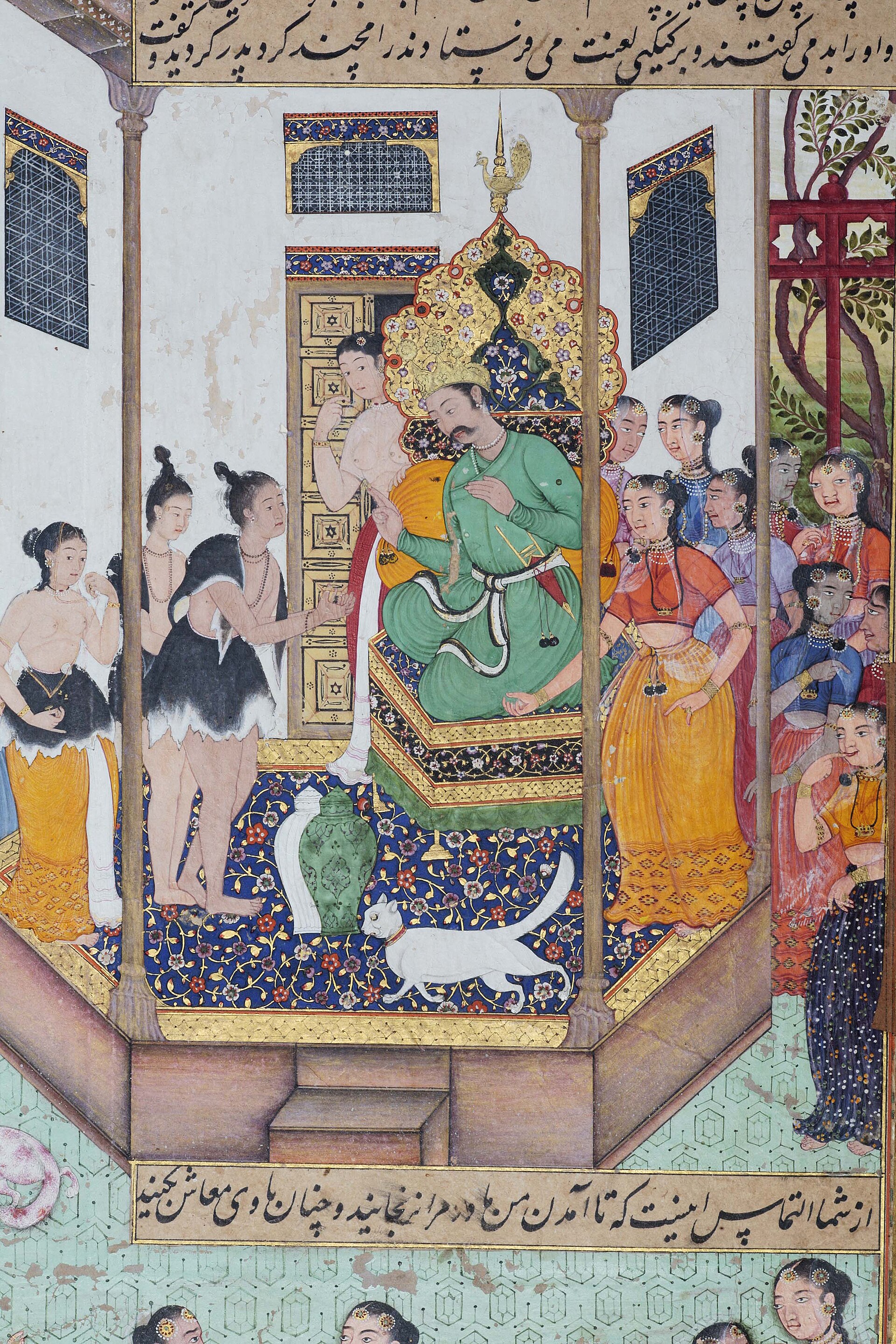 Two Pages from the Ramayana Made for Akbar's mother, Hamidah Banu Begum